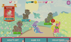 Size: 800x480 | Tagged: safe, gameloft, screencap, bulk biceps, cherry berry, fleetfoot, lucky dreams, sprinkle stripe, trixie, pony, unicorn, g4, female, mare