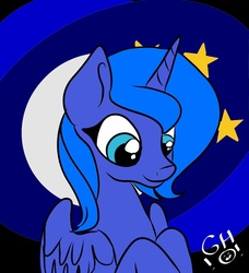 Size: 795x871 | Tagged: safe, artist:princess-luna-kitty, princess luna, g4, female, s1 luna, smiling, solo