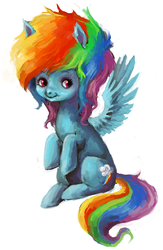 Size: 514x786 | Tagged: dead source, safe, artist:plumbruise, rainbow dash, pegasus, pony, g4, afro, female, huge hair, mare, simple background, sitting, solo, spread wings, three quarter view, white background, wings