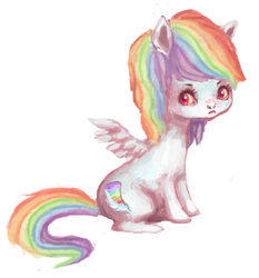 Size: 421x452 | Tagged: dead source, safe, artist:plumbruise, oc, oc only, oc:white whirl, pegasus, pony, female, filly, offspring, parent:rainbow dash, parent:soarin', parents:soarindash, simple background, sitting, solo, spread wings, three quarter view, white background, wings