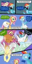 Size: 1600x3200 | Tagged: safe, artist:gashiboka, fluttershy, rainbow dash, pegasus, pony, behind the scenes, bipedal, clothes, comic, crying, dress, female, mare, marilyn monroe, rainbow dash always dresses in style, skirt, skirt blow, skirt flip, the hub, the seven year itch, upskirt
