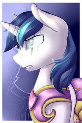 Size: 1280x1920 | Tagged: safe, artist:baldmoose, shining armor, g4, armor, badass, male, scar, solo