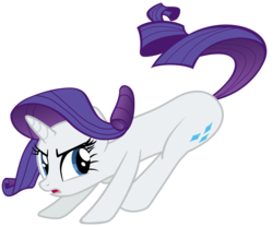 Size: 8400x7000 | Tagged: safe, artist:tardifice, rarity, pony, unicorn, g4, sonic rainboom (episode), absurd resolution, butt bump, butt smash, female, implied twilight sparkle, now go on, offscreen character, open mouth, photoshop, simple background, solo, transparent background, vector