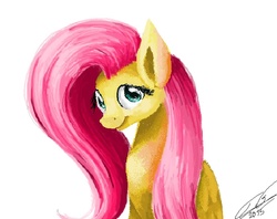 Size: 700x553 | Tagged: safe, artist:yummiestseven65, fluttershy, g4, 2015, 30 minute art challenge, big eyes, female, legitimately amazing mspaint, ms paint, signature, simple background, solo, white background