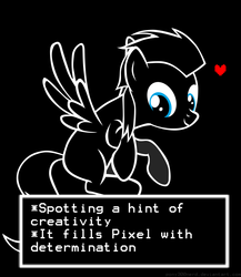 Size: 1024x1178 | Tagged: safe, artist:pixel3000nerd, oc, oc:pixel codec, pegasus, pony, g4, flying, smiling, spread wings, undertale, vector