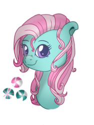 Size: 768x1024 | Tagged: safe, artist:php76, minty, g3, cutie mark, female, looking at you, portrait, simple background, smiling, solo, transparent background