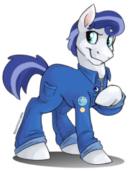 Size: 690x900 | Tagged: safe, artist:spainfischer, oc, oc only, pony, clothes, jumpsuit, shirt, simple background, solo, transparent background, undershirt