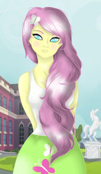 Size: 600x1029 | Tagged: safe, artist:nevera573, fluttershy, human, equestria girls, g4, canterlot high, clothes, equestria girls outfit, female, humanized, pony coloring, solo