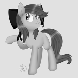 Size: 1024x1024 | Tagged: safe, artist:notenoughapples, oc, oc only, bow, hair bow, raised hoof, solo