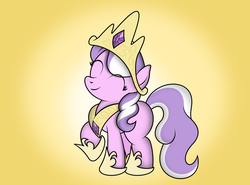 Size: 1181x875 | Tagged: safe, artist:ideltavelocity, diamond tiara, g4, accessory swap, crown, cute, diamondbetes, female, missing cutie mark, necklace, smiling, solo