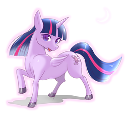 Size: 1561x1523 | Tagged: safe, artist:manmaru00, twilight sparkle, alicorn, pony, g4, female, looking at you, mare, open mouth, raised hoof, simple background, smiling, solo, twilight sparkle (alicorn), white background