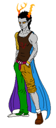 Size: 181x407 | Tagged: safe, artist:rexlupin, discord, g4, cape, clothes, crossover, homestuck, male, simple background, solo, transparent background, troll (homestuck), trollified