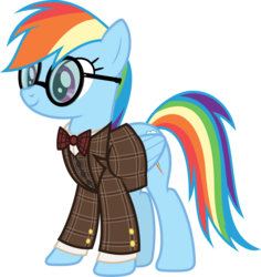 Size: 5675x6000 | Tagged: safe, artist:magister39, rainbow dash, g4, absurd resolution, adorkable, blazer, bowtie, clothes, cute, female, glasses, indiana jones, professor, rainbow dash always dresses in style, simple background, solo, transparent background, vector, waistcoat
