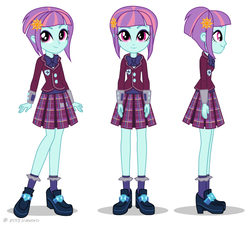 Size: 817x735 | Tagged: safe, sunny flare, equestria girls, g4, my little pony equestria girls: friendship games, official, bowtie, clothes, crystal prep academy uniform, cute, female, looking at you, pleated skirt, school uniform, skirt, smiling, socks, solo, wristband