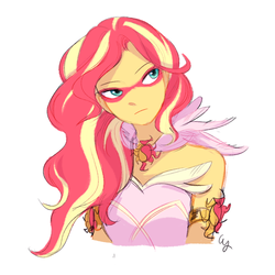 Size: 837x837 | Tagged: safe, artist:magneticskye, sunset shimmer, equestria girls, g4, my little pony equestria girls: friendship games, alternate design, alternate hairstyle, beautiful, daydream shimmer, female, long hair, solo