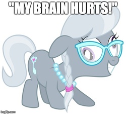 Size: 442x397 | Tagged: safe, silver spoon, g4, one bad apple, derp, female, image macro, meme, monty python, mr. gumby, reaction image, solo