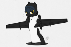 Size: 3245x2133 | Tagged: safe, artist:camo-pony, oc, oc only, original species, plane pony, pony, bedroom eyes, cheongsam, clothes, high res, lockheed corporation, plane, simple background, solo, u-2, u-2 dragon lady, vector, white background