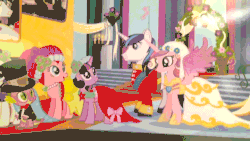 Size: 1280x720 | Tagged: safe, artist:viva reverie, screencap, pinkie pie, princess cadance, queen chrysalis, rarity, shining armor, spike, twilight sparkle, a canterlot wedding, g4, absurd file size, animated, canterlot, clothes, comedy, comic book, dress, fake cadance, fire, glare, grin, immatoonlink, open mouth, parody, smiling, smirk, spread wings, throne room, wedding dress, youtube link
