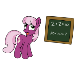 Size: 1280x1280 | Tagged: safe, artist:redquoz, cheerilee, earth pony, pony, g4, 16, 2+2=fish, algebra, chalkboard, common core, female, mare, math, simple background, solo, the fairly oddparents, transparent background