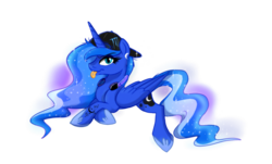 Size: 1024x620 | Tagged: safe, artist:xxcaliforniaangelxx, princess luna, pony, g4, female, hat, solo, tongue out