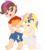 Size: 848x942 | Tagged: safe, artist:the-crusader-network, scootaloo, sweetie belle, human, g4, cute, cutealoo, diaper, diaper check, diaper fetish, diasweetes, female, humanized, non-baby in diaper, poofy diaper