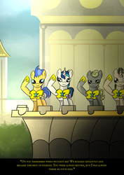 Size: 752x1062 | Tagged: safe, artist:pedrohander, flash sentry, shining armor, g4, captain armor and guard sentry, comic, do you remember, royal guard, salute, saluting guards