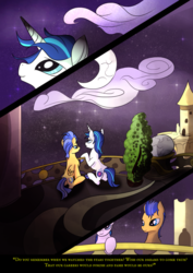 Size: 752x1062 | Tagged: safe, artist:pedrohander, flash sentry, shining armor, g4, comic, do you remember, moon, night