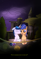 Size: 752x1062 | Tagged: safe, artist:pedrohander, flash sentry, shining armor, g4, comic, do you remember, gay, kissing, male, night, shiningsentry, shipping