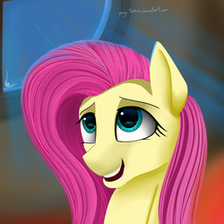 Size: 2000x2000 | Tagged: safe, artist:pony-tanker, fluttershy, g4, female, high res, night, solo