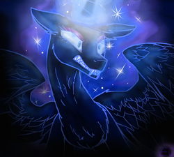 Size: 1000x900 | Tagged: safe, artist:endercat360, nightmare moon, alicorn, pony, g4, bust, female, gritted teeth, portrait, solo