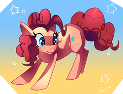Size: 1280x982 | Tagged: dead source, safe, artist:cherivinca, pinkie pie, earth pony, pony, g4, female, mare, smiling, solo, wingding eyes
