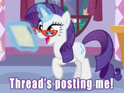 Size: 449x335 | Tagged: safe, edit, edited screencap, screencap, rarity, pony, unicorn, canterlot boutique, g4, animated, caption, cute, excited, female, gif, glasses, glowing horn, happy, horn, image macro, magic, mare, meme, open mouth, paper, prancing, rarara, raribetes, reaction image, smiling, solo, telekinesis, text, tippy taps, trotting, trotting in place, wahaha