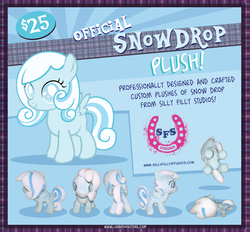 Size: 863x800 | Tagged: safe, artist:lunarshinestore, artist:sillyfillystudios, oc, oc only, oc:snowdrop, snowdrop (animation), advertisement, cute, irl, photo, plushie