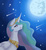 Size: 2509x2711 | Tagged: safe, artist:pastel-circus, princess celestia, g4, crying, female, high res, moon, sad, solo, stars