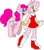 Size: 1348x1520 | Tagged: safe, artist:sparkle-the-cat-13, pinkie pie, g4, amy rose, crossover, simple background, sonic the hedgehog (series), white background