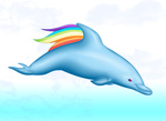 Size: 4000x2917 | Tagged: safe, artist:foxbeast, rainbow dash, dolphin, g4, cetacean, dolphified, female, solo, species swap