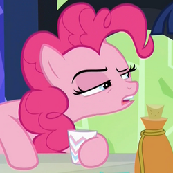 Size: 600x600 | Tagged: safe, screencap, pinkie pie, g4, what about discord?, cup, drunk, faic, potion