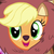 Size: 420x420 | Tagged: safe, screencap, applejack, g4, my little pony: friendship is magic, scare master, applelion, clothes, happy