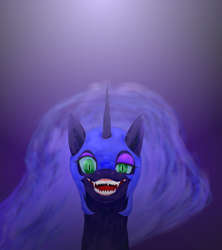 Size: 2471x2781 | Tagged: safe, artist:sasho-shirokami, nightmare moon, alicorn, pony, g4, bust, female, high res, looking at you, mare, portrait, smiling, solo