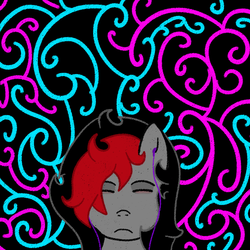 Size: 800x800 | Tagged: safe, artist:lazerblues, oc, oc only, oc:miss eri, black and red mane, solo, two toned mane