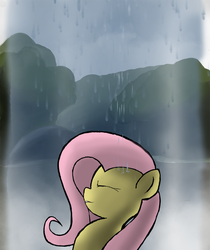 Size: 1566x1868 | Tagged: safe, artist:ritorical, fluttershy, g4, female, forest, portrait, solo, waterfall