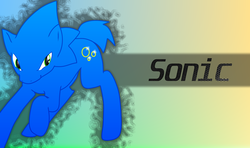Size: 3200x1900 | Tagged: safe, artist:caninelove, artist:lunicaura106, pony, looking at you, male, ponified, raised hoof, smirk, solo, sonic the hedgehog, sonic the hedgehog (series), wallpaper