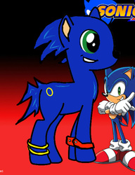 Size: 448x584 | Tagged: safe, artist:1joemini, pony, crossover, logo, male, ponified, solo, sonic the hedgehog, sonic the hedgehog (series), sonic x