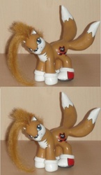 Size: 502x866 | Tagged: safe, artist:poniesofdooom, pony, g3, crossover, customized toy, irl, male, miles "tails" prower, photo, ponified, solo, sonic the hedgehog (series)