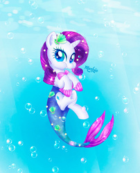 Size: 2204x2722 | Tagged: safe, artist:imoshie, rarity, mermaid, g4, scare master, female, high res, holding breath, mermarity, puffy cheeks, solo, swimming, underwater, water, wingding eyes