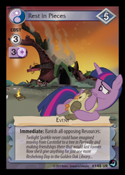 Size: 358x500 | Tagged: safe, enterplay, owlowiscious, twilight sparkle, alicorn, pony, g4, high magic, my little pony collectible card game, ccg, female, golden oaks library, mare, twilight sparkle (alicorn)