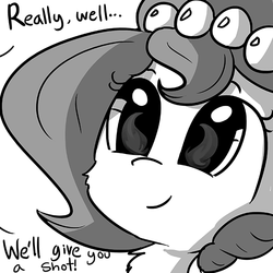 Size: 580x580 | Tagged: safe, artist:tjpones, oc, oc only, oc:brownie bun, earth pony, pony, horse wife, cheek fluff, cropped, cute, dialogue, female, fire, grayscale, mare, monochrome, offscreen character, pyromania, simple background, single panel, solo, this will end in fire, this will end in tears and/or breakfast, white background, xk-class end-of-the-kitchen scenario, xk-class end-of-the-world scenario