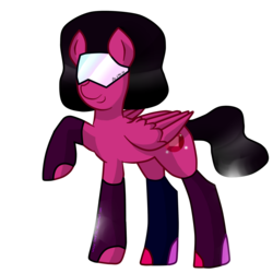 Size: 3000x3000 | Tagged: safe, artist:lord-32, pegasus, pony, female, fusion, garnet (steven universe), gem, high res, mare, ponified, ruby, solo, steven universe, visor