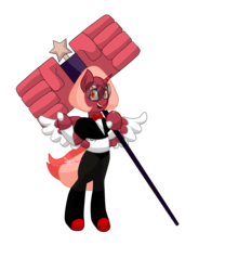 Size: 5000x6000 | Tagged: safe, artist:lord-32, alicorn, pony, absurd resolution, bipedal, female, fusion, hammer, mare, multiple eyes, ponified, sardonyx (steven universe), solo, steven universe, war hammer, weapon