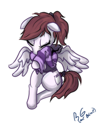 Size: 600x749 | Tagged: safe, artist:taffy, oc, oc only, oc:pillow case, pegasus, pony, clothes, crying, fanfic art, female, mare, sad